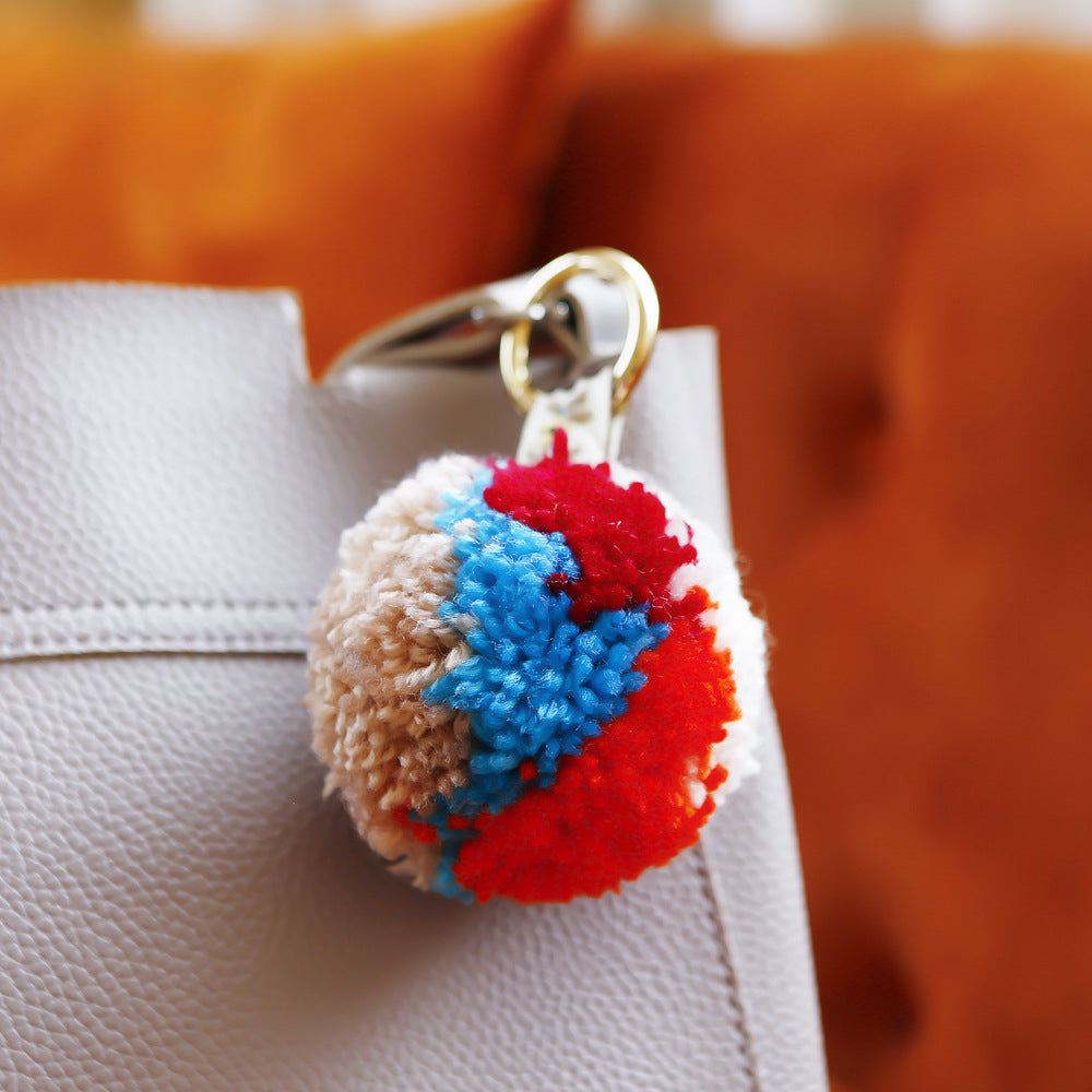 Wholesale Colorful Fur Ball Keychain Bag Pendant Bohemian Pendant Pom Pom ACC-KC-JM007