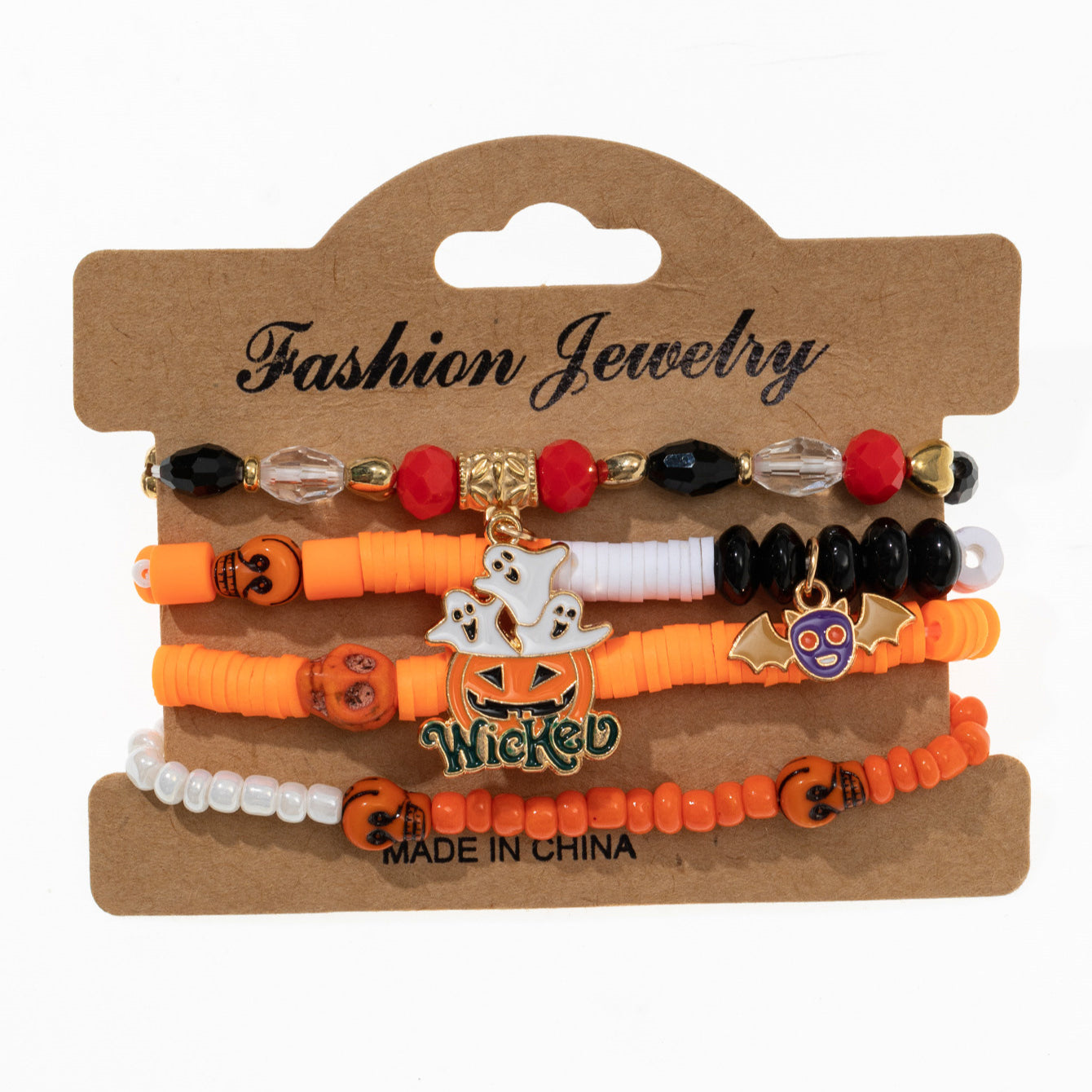 Wholesale Halloween Bat Spider Pumpkin Soft Clay Elastic String Bracelet ACC-BT-Xunru003