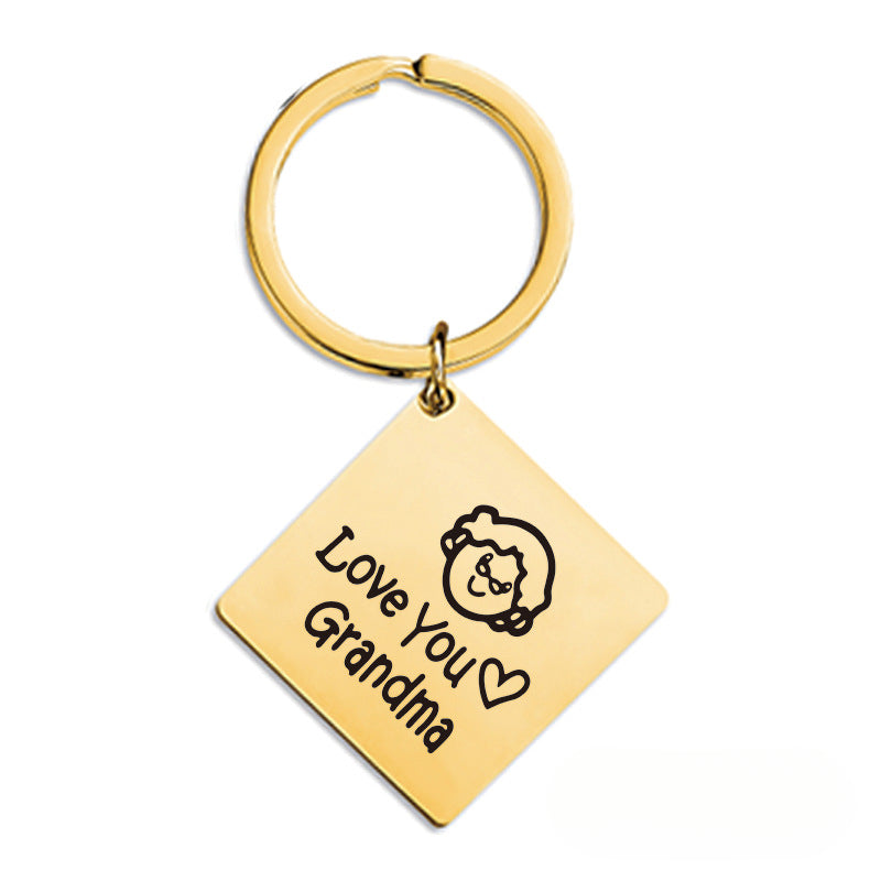 Wholesale Mother's Day Gift Metal Square Keychain ACC-KC-Ganggu008