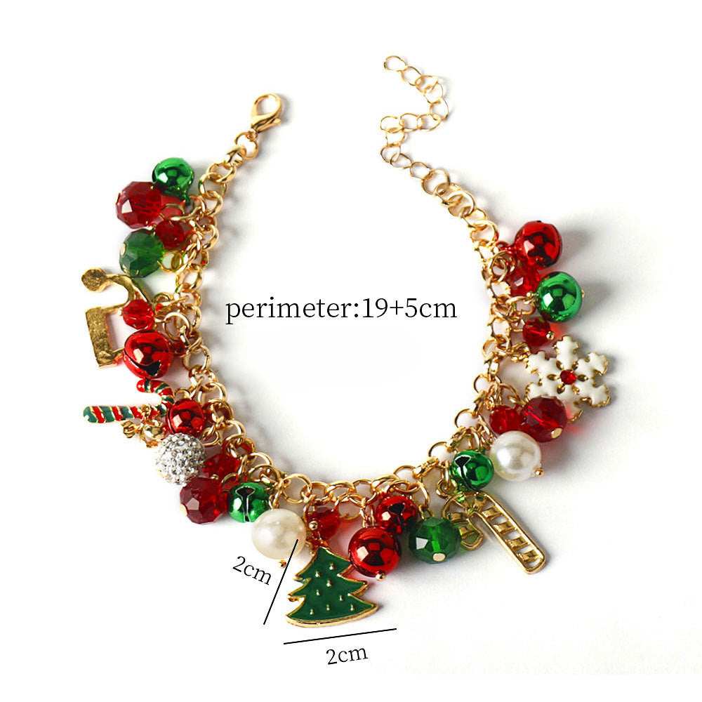 Wholesale Christmas Santa Claus Elk Christmas Tree Candy Bracelet ACC-BT-HX006