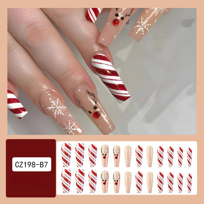 Wholesale 24 Pieces/box Christmas Snowflake Elk Nails Kits Nail Stickers ACC-NS-QXJ030