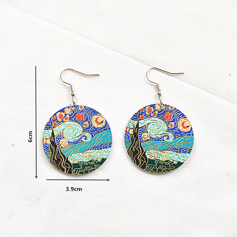 Wholesale Starry Sky Painting Element Earrings Acrylic Earrings ACC-ES-XN012