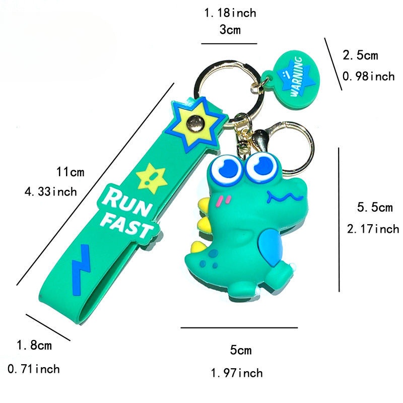 Wholesale Cartoon Doll Big Eye Dinosaur PVC Soft Glue Keychain Creative Keychain ACC-KC-XinShu003
