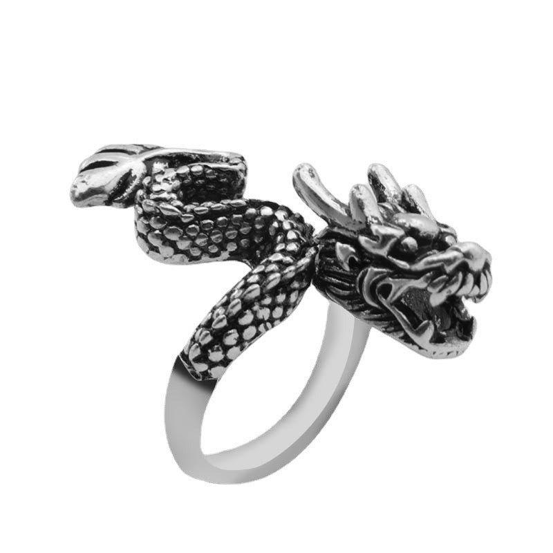 Wholesale Men's Chinese Dragon Head Ring ACC-RS-YuMei001