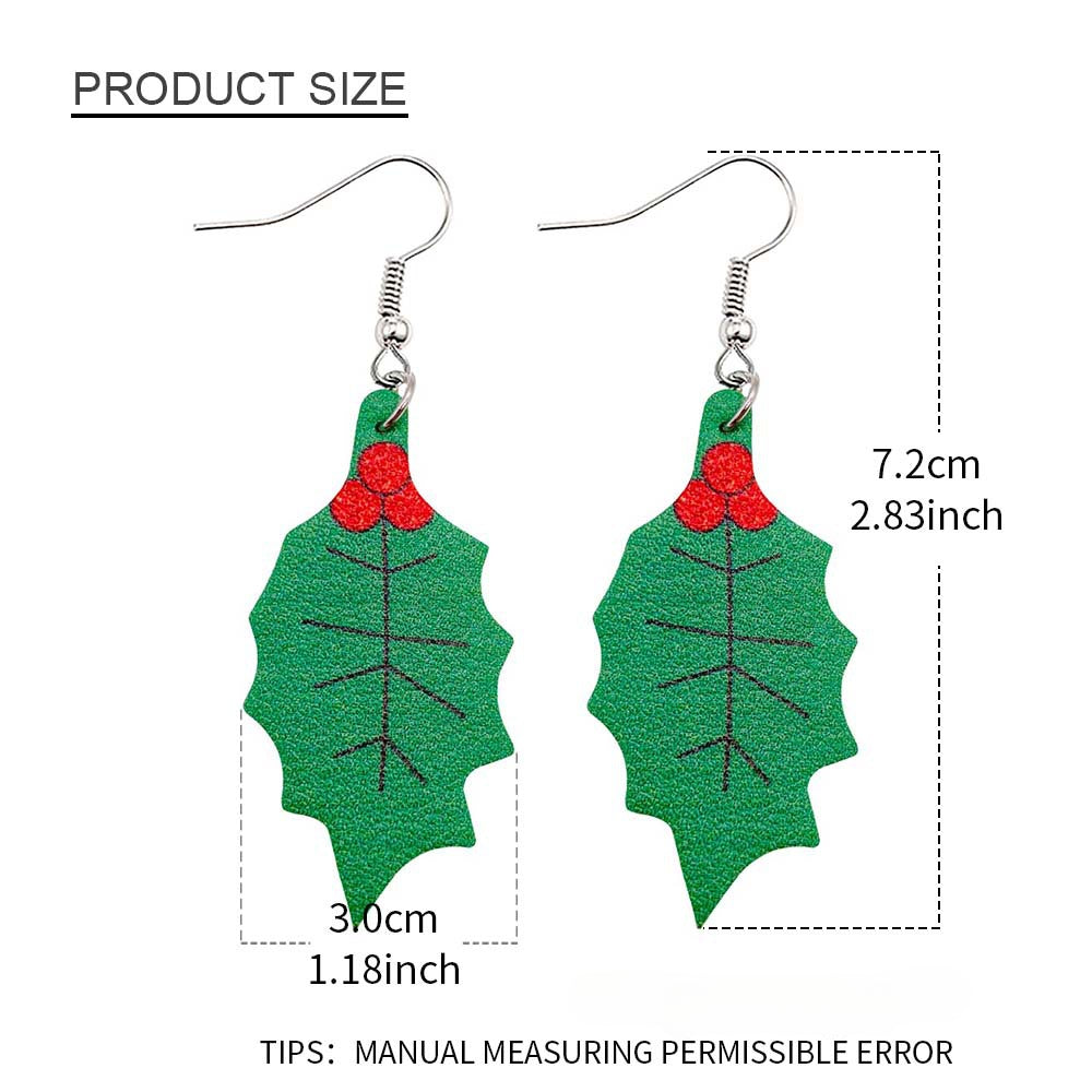 Wholesale Christmas Green Frog Leather Earrings ACC-ES-ChenY038