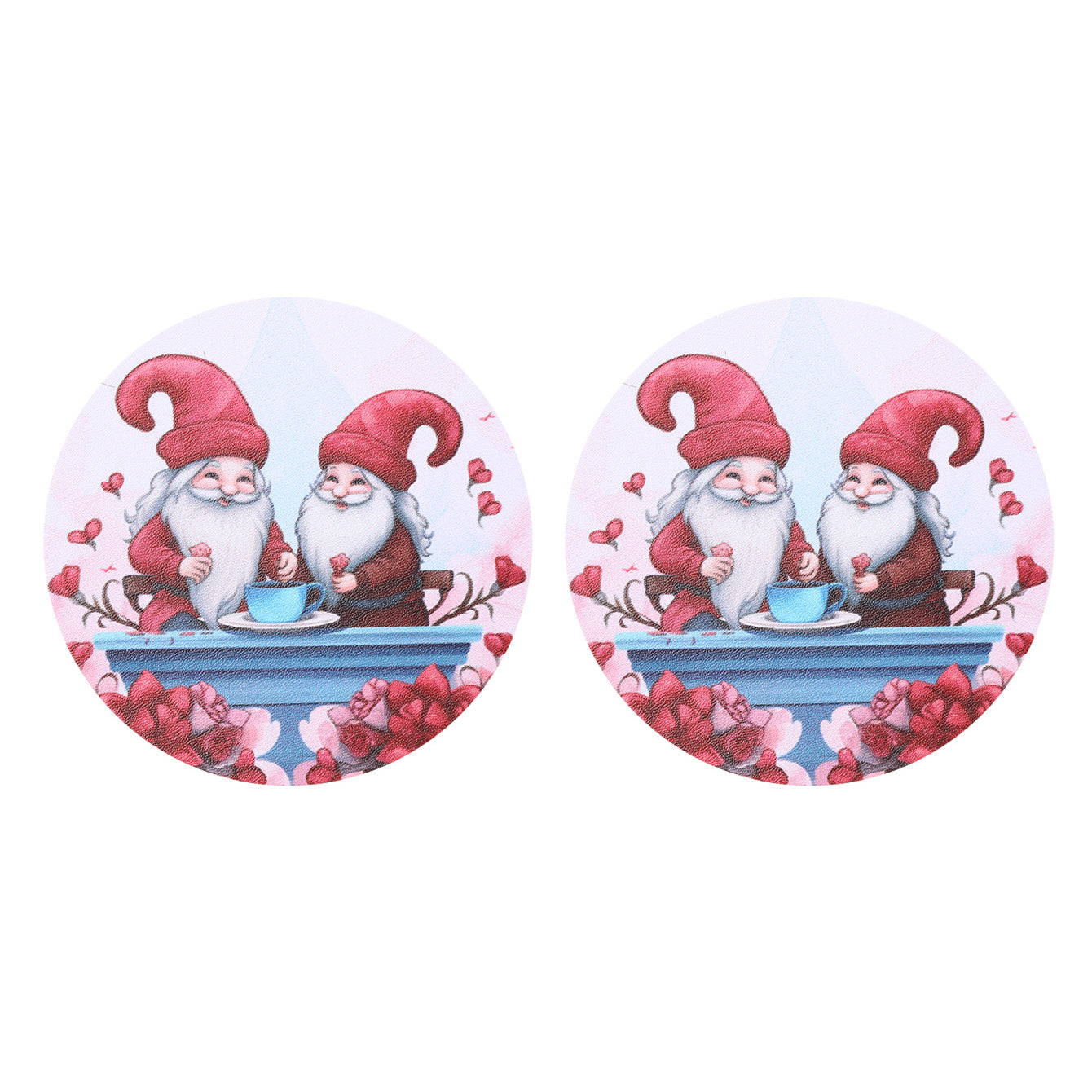 Wholesale Couple Crane Santa Claus Skeleton Pattern Water Absorbing Round Leather Car Cup Cushion ACC-CA-YTian001