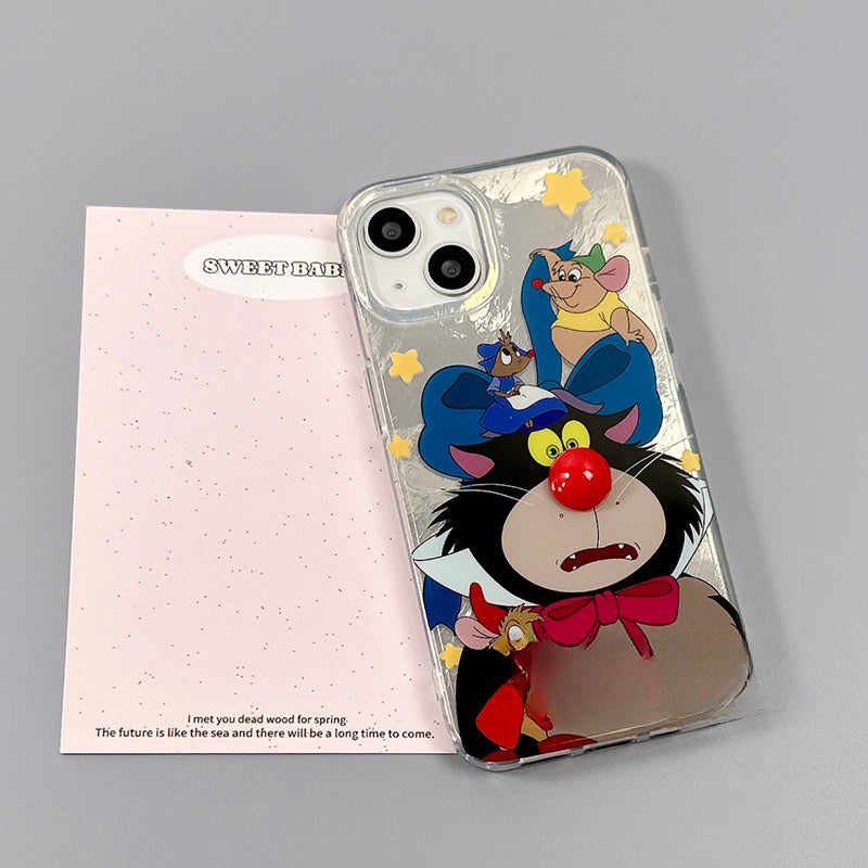 Wholesale Fun Three-dimensional Red Nose Cat Soft Phone Case ACC-PC-Taoxia002