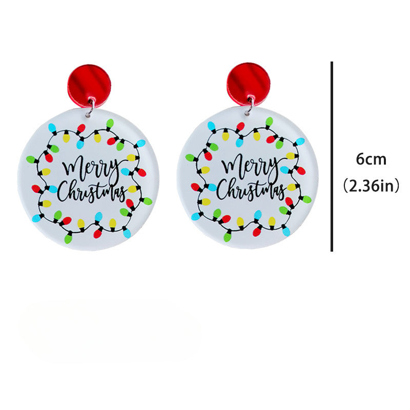 Wholesale 2pairs/pack Colorful Light Round Acrylic Christmas Tree Earrings ACC-ES-HY118