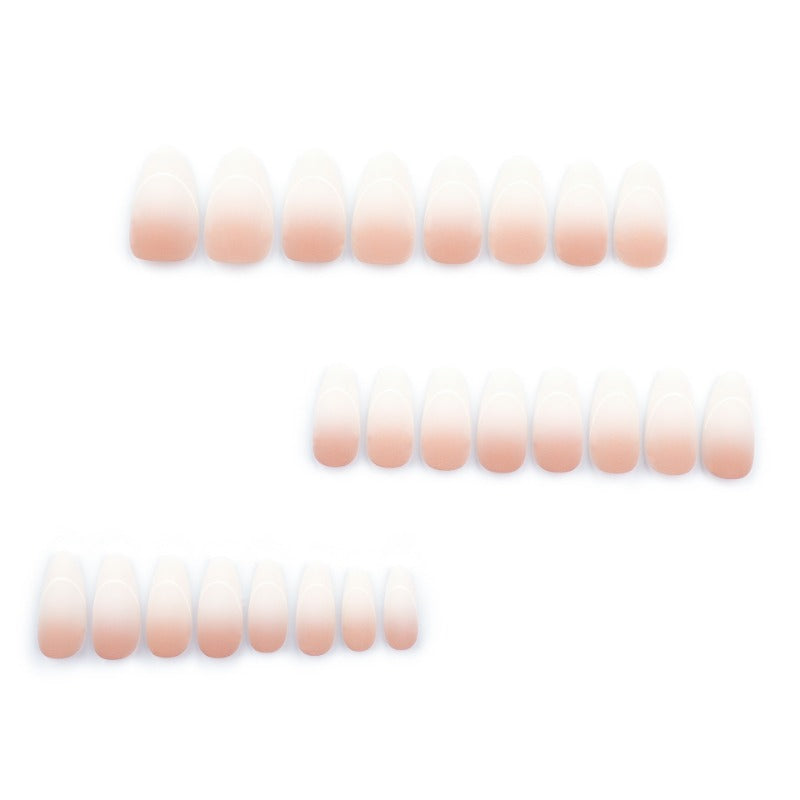 Wholesale 24 Pieces/box Pink and White Gradient Nails Kits Nail Stickers ACC-NS-LeFan256