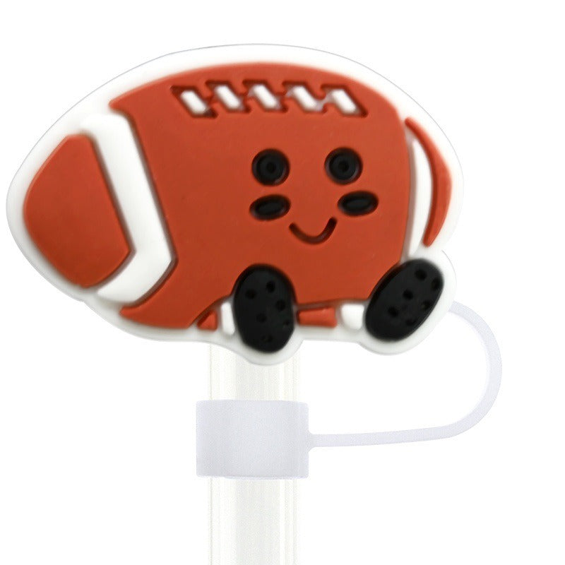 Wholesale Random 100pcs Cartoon Cute Vegetables 10mm PVC Soft Straw Tube Cap ACC-SCR-RYY123