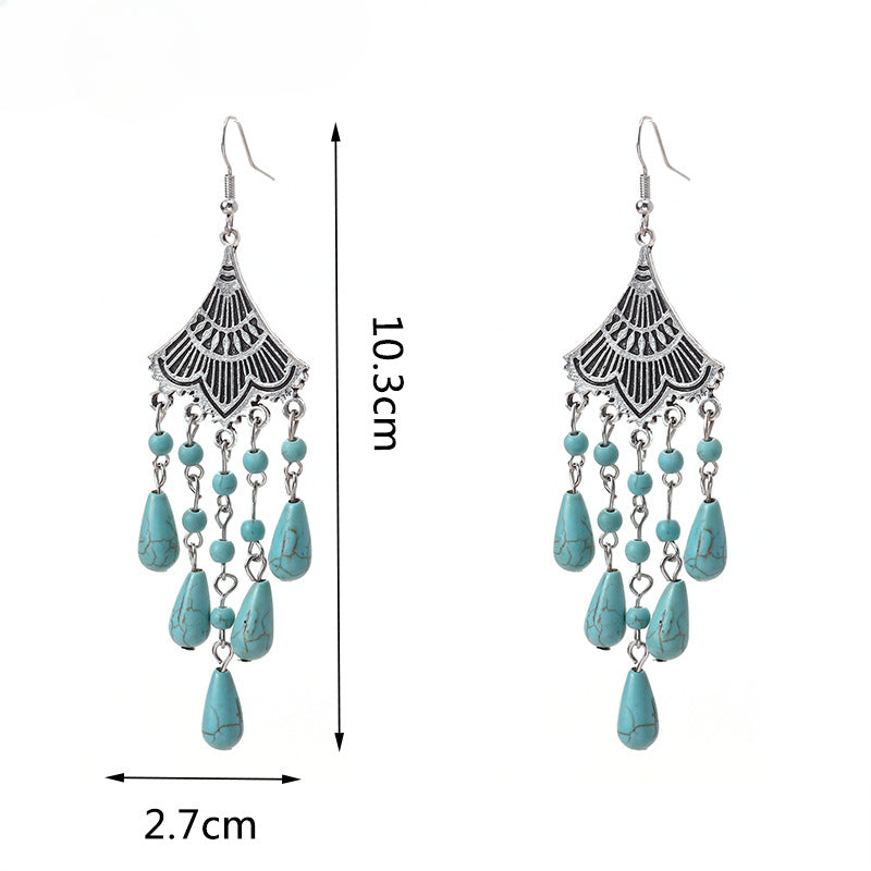 Wholesale Bohemian Turquoise Vintage Earrings ACC-ES-YueSen010