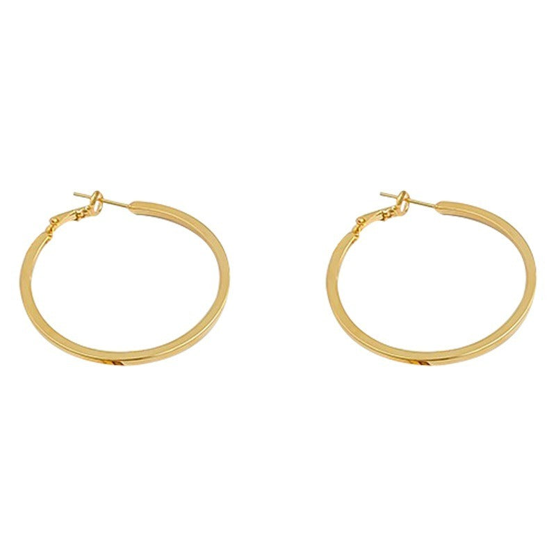 Wholesale 925 silver needle metal glossy texture Hoop Earrings ACC-ES-KaiKang002