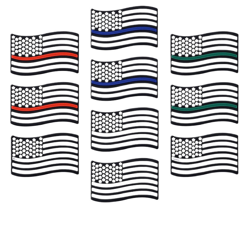 Wholesale 20pcs American Stars and Stripes Flag Silicone Beads Focal Beads DIY Bead Pen Accessories ACC-BDS-RongFa013