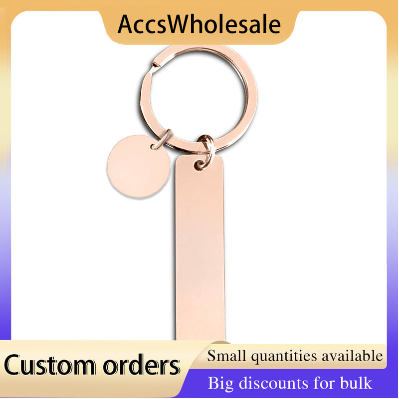 Custom Keychains with Laser Engraved Text or Logo - Multicolor Long Metal Keychains