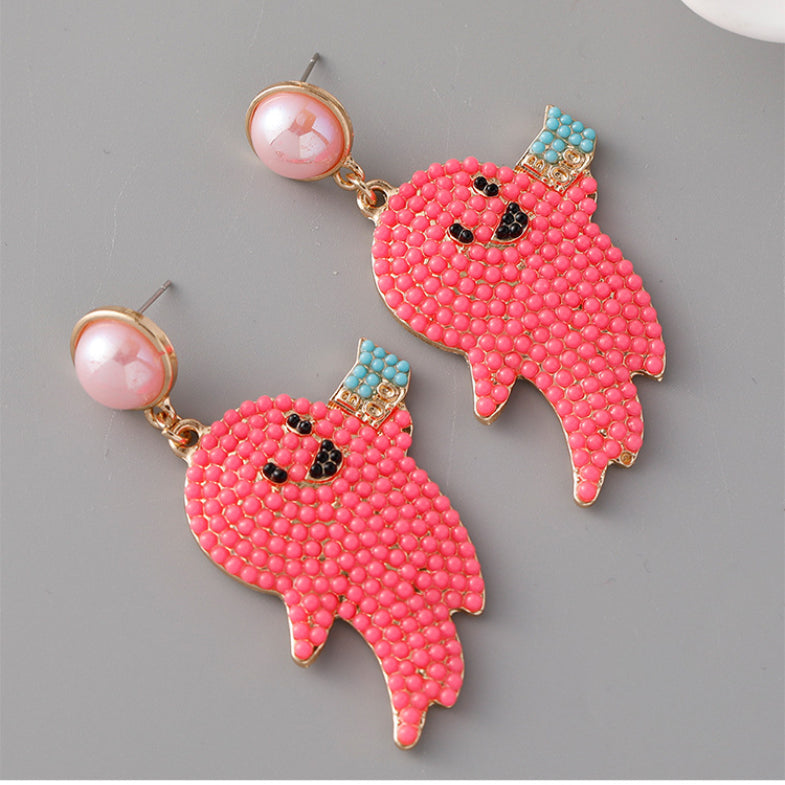 Wholesale Halloween Ghost Rice Bead Earrings ACC-ES-Jicai004