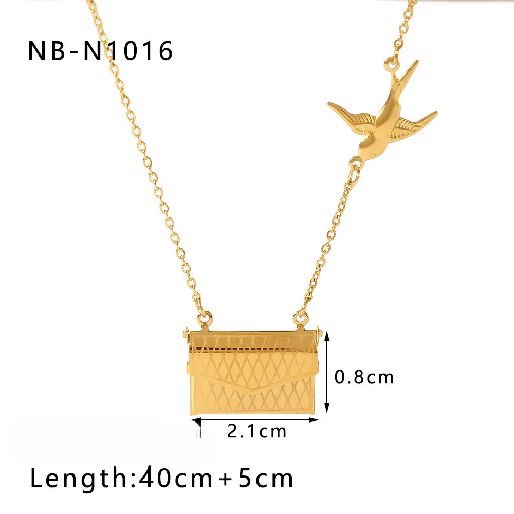Wholesale Stainless Steel Book Pendant Necklace Love Clavicle Chain Choker Necklace ACC-NE-Xiny001