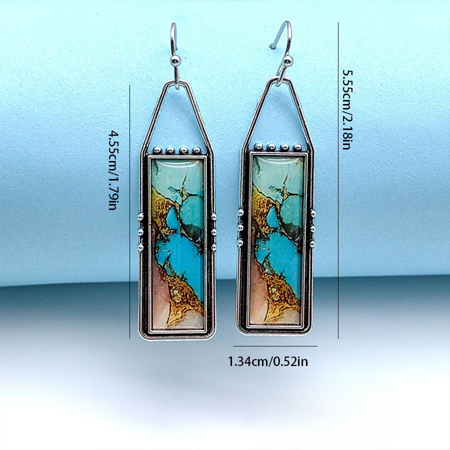 Wholesale Bohemian Vintage Turquoise Pattern Earrings ACC-ES-Xizhao015