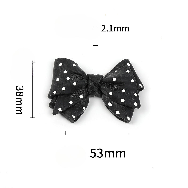 Wholesale 25PCS Large Polka Dot Bow Straight Hole Beads DIY Resin Accessories Beading Material ACC-BDS-BLG045