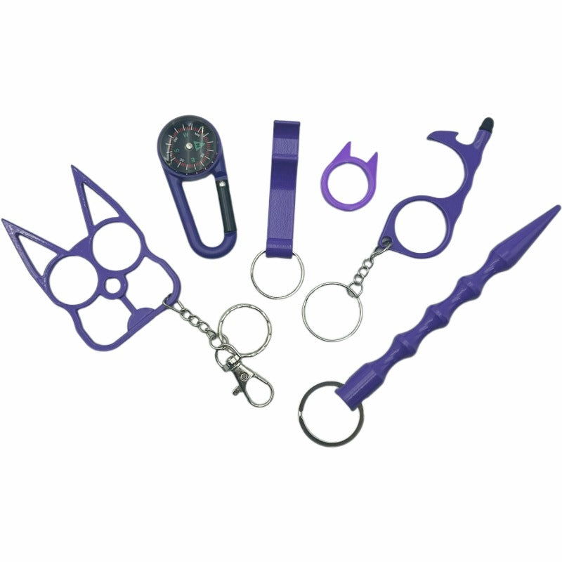 Wholesale 6pcs/set  Outdoor Keychain Set Jewelry Accessories Keychain Pendant ACCHW-KC-KaBiao017
