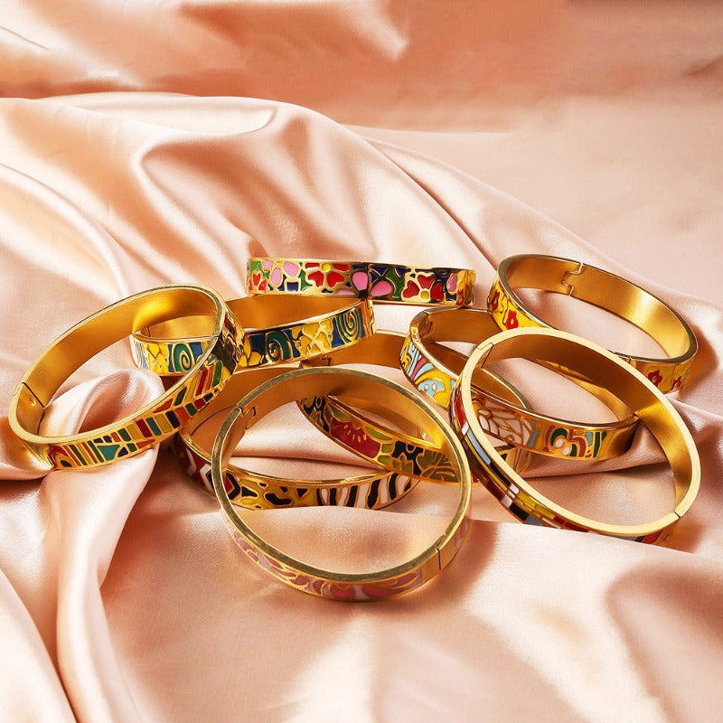 Wholesale Titanium Steel Enamel Bracelet ACC-BT-Ruif007