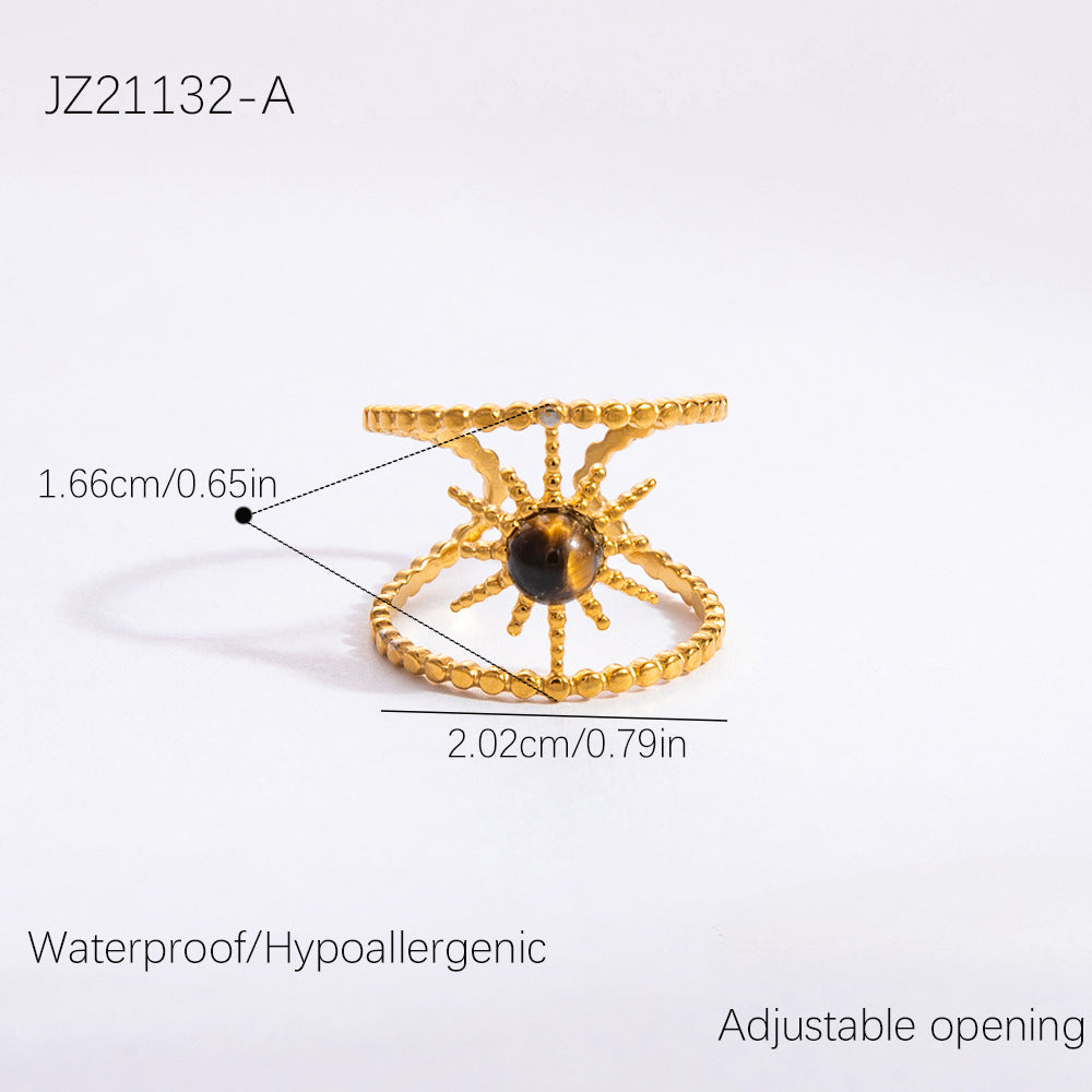 Wholesale Stainless Steel Rings 18K Gold Plated Multi-layer Vintage Rings ACC-RS-YuHui008