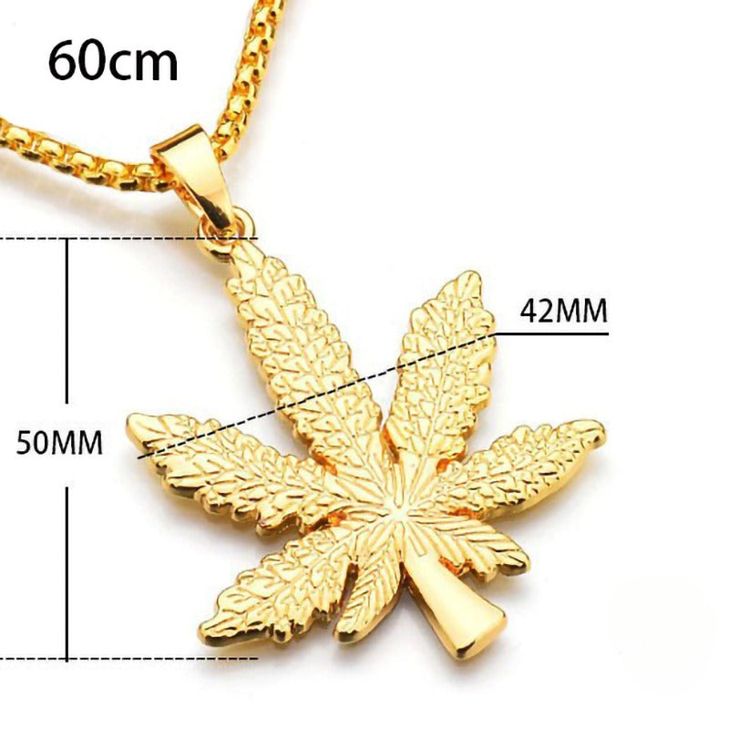 Wholesale Alloy Hip Hop Gold Silver Black Maple Leaf Necklaces ACC-NE-XuanChao002