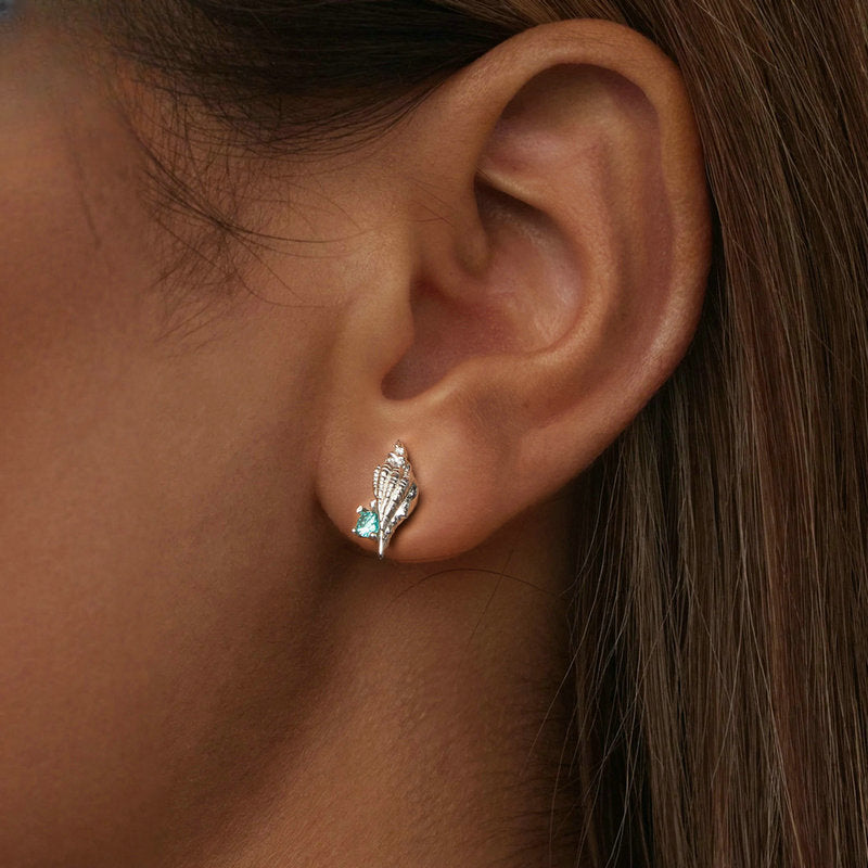 Wholesale Platinum-plated Conch Earrings Ocean Style S925 Sterling Silver Earrings ACC-ES-Yinzhiyun002