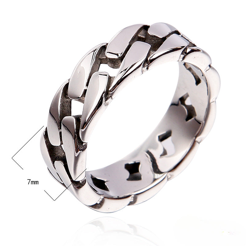 Wholesale Titanium Steel Ring Men's Stainless Steel Chain Ring ACC-RS-Hait005