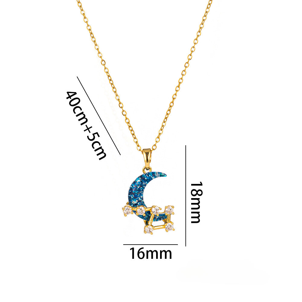 Wholesale Titanium Steel Necklace Planet Starry Sky Necklaces Clavicle Chain ACC-NE-Kucai002