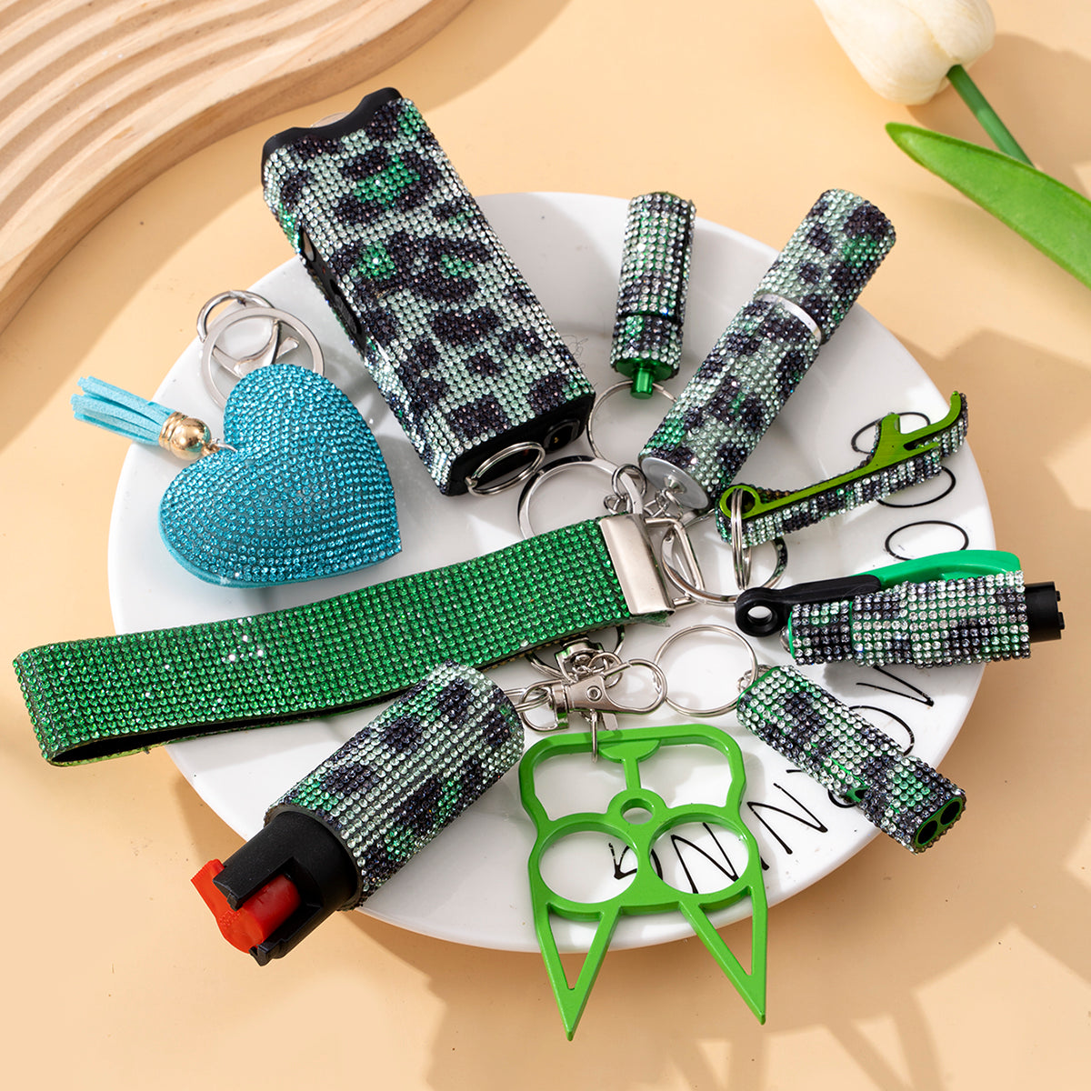 Wholesale Outdoor DIY Keychain 11-piece Set Jewelry Accessories Bottle Convenient Keychain Pendant ACCVIP-KC-ZhiYa020