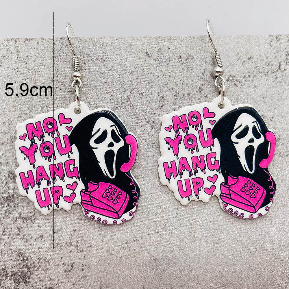 Wholesale Halloween Skull Horror Movie Acrylic Earrings ACC-ES-ChenY035