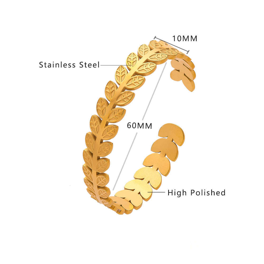 Wholesale C-shaped Irregular Titanium Steel Bracelet ACC-BT-Feif006