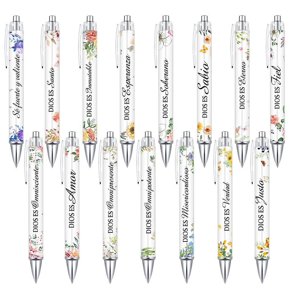 Wholesale 15pcs Spanish Inspirational Bible Verses Plastic Round Body Pens ACC-002