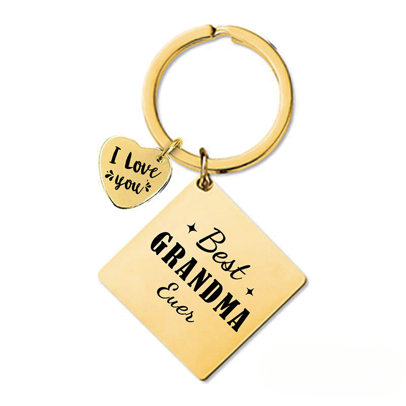 Wholesale Mother's Day Gift Metal Square Keychain ACC-KC-Ganggu006