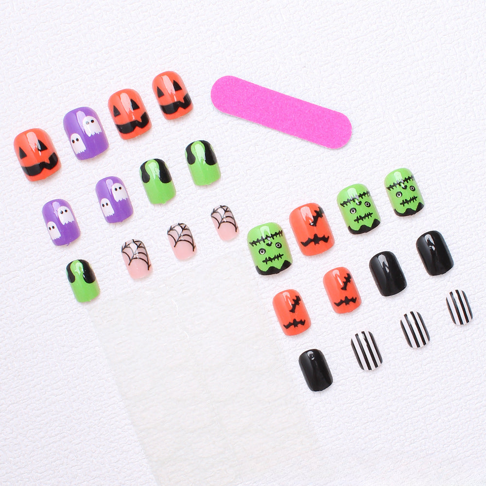 Wholesale 24 Pieces/box Halloween Press-on Nails Kits Nail Stickers ACC-NS-XingNai033