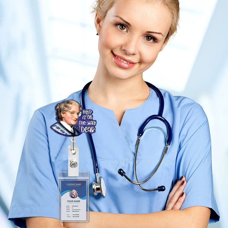 Wholesale Acrylic Letter Medical Retractable Badge Scroll Keychain ACC-KC-QiDing006