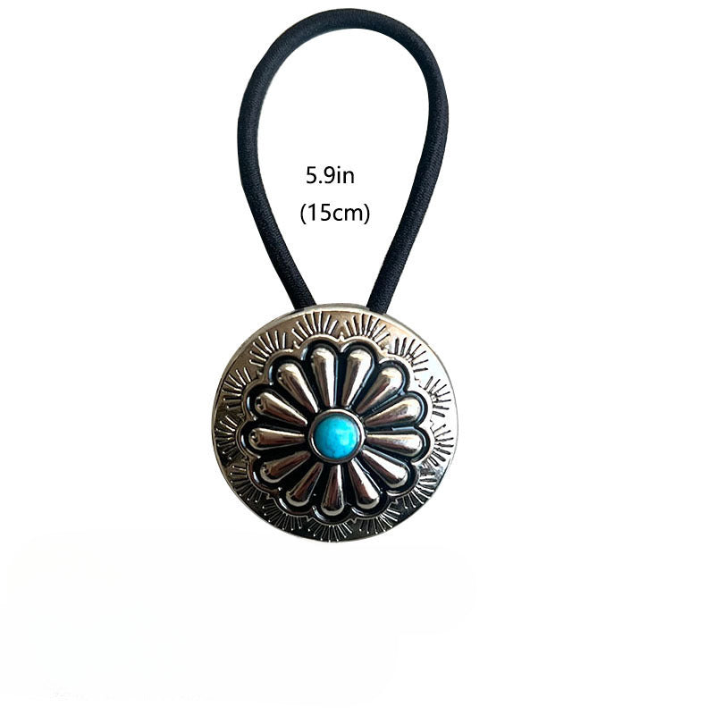 Wholesale 3pcs Western Style Pumpkin Flower Turquoise Hair Rope Hair Scrunchies ACC-HS-HY001