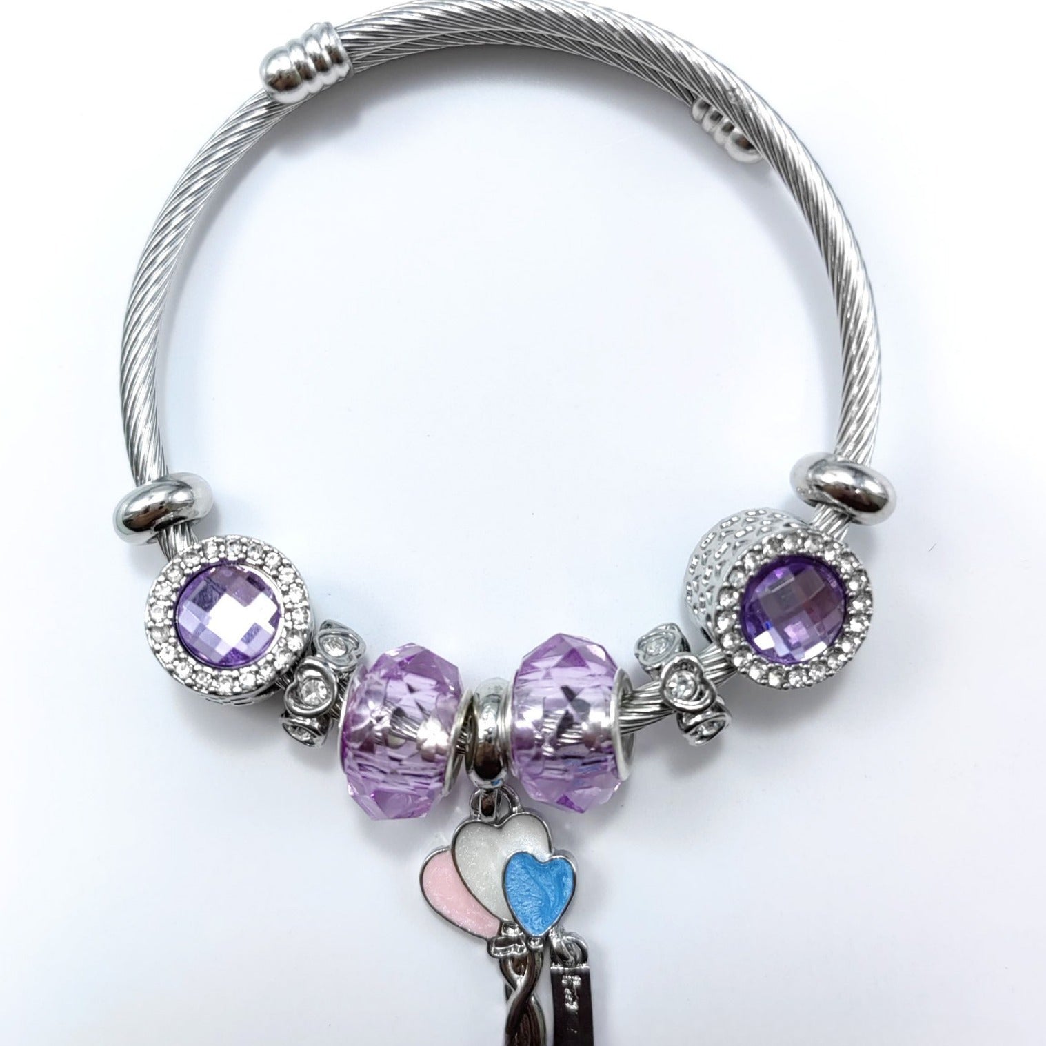 Wholesale Crystal Beaded Bracelet Love Bracelet Set with Diamonds Adjustable Heart Bracelets ACC-BT-Mindin001