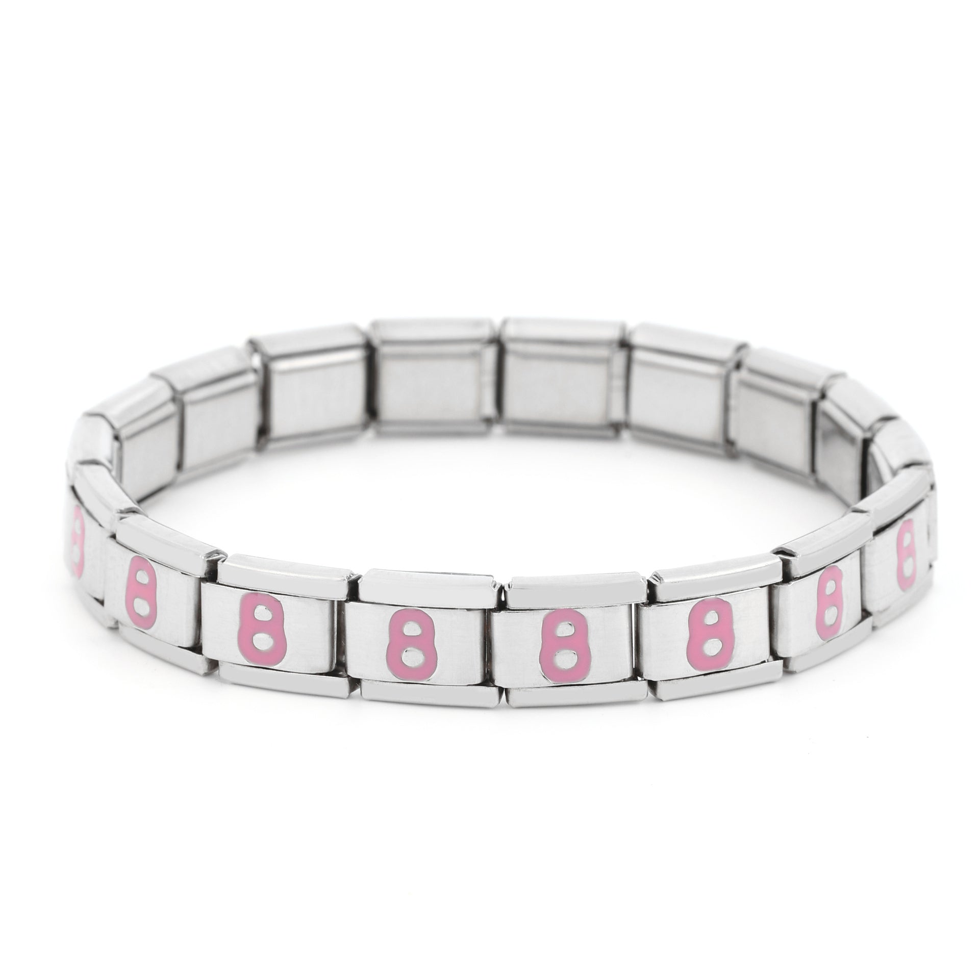 Wholesale Italian Charm Bracelet 9mm DIY Spliced Removable Stainless Steel Pink Composable Bracelet ACC-BT-XY030