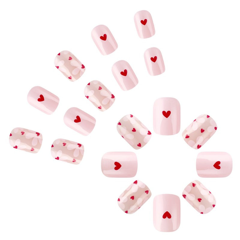 Wholesale 24 Pieces/box Valentine's Day Glossy Love Nails Kits Nail Stickers ACC-NS-MiKe037