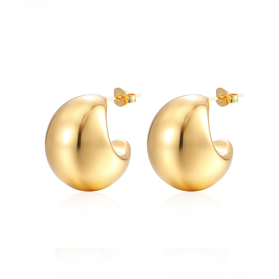 Wholesale Gold Stainless Steel Earrings Hollow Gold Plated Earrings ACC-ES-LingHai001