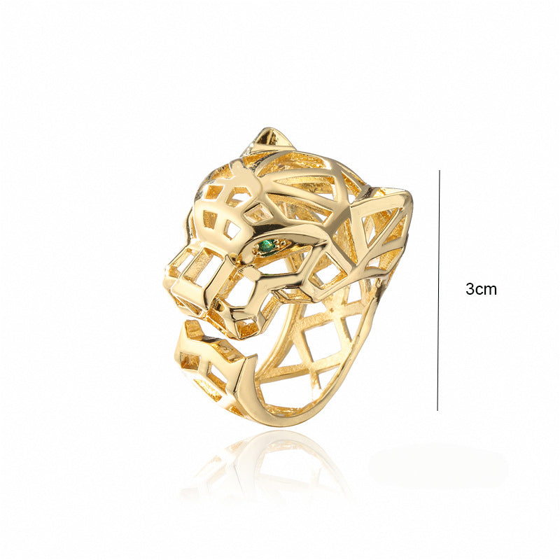 Wholesale Punk Style Hollow Leopard Ring Adjustable ACC-RS-AoGu002