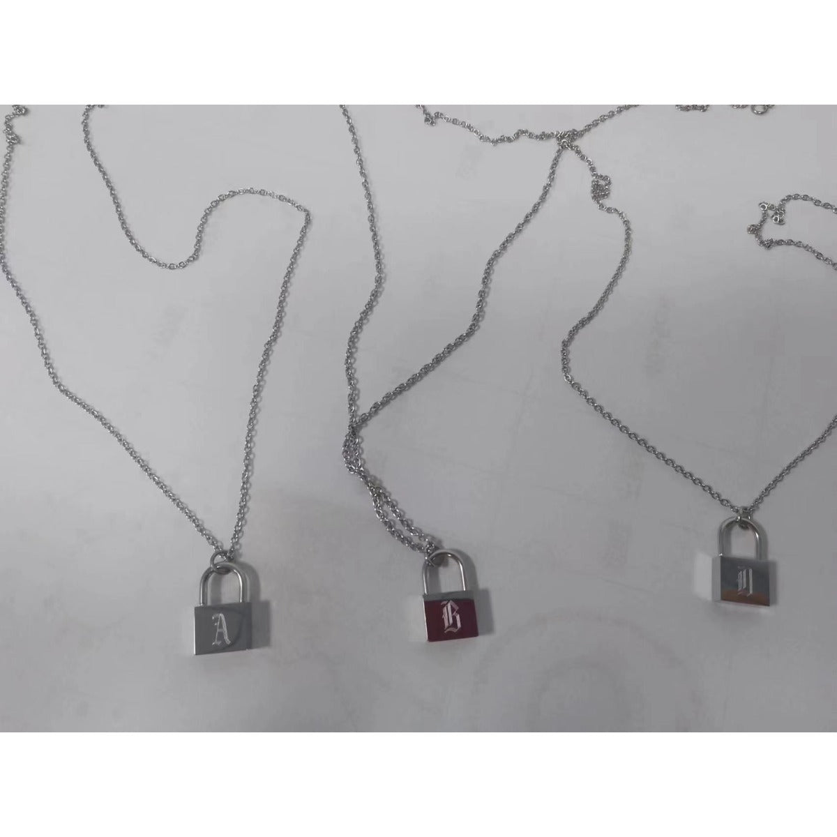 Wholesale Stainless Steel 18k Gold Plated Concentric Lock Necklace