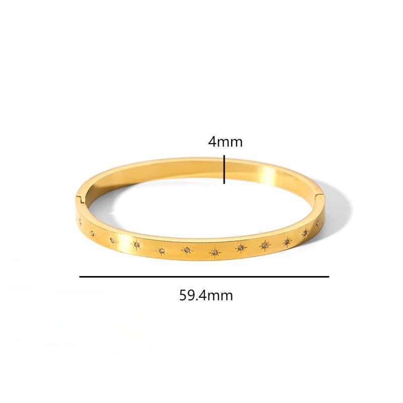Wholesale Light Luxury Style 18K Gold Stainless Steel Inlaid Zirconium Bracelet ACC-BT-LiQuan001
