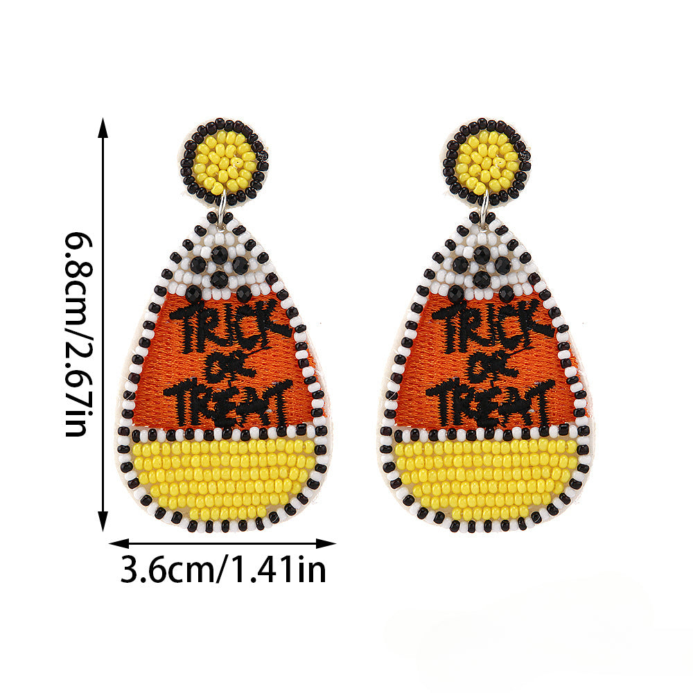 Wholesale Halloween Earrings Punk Style Rice Beads Earrings ACC-ES-ManT020