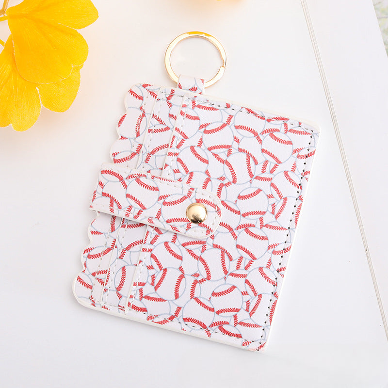 Wholesale Baseball Softball Leopard Print Cow Print PU Pickup Bag Keychain ACC-KC-HaoBao001