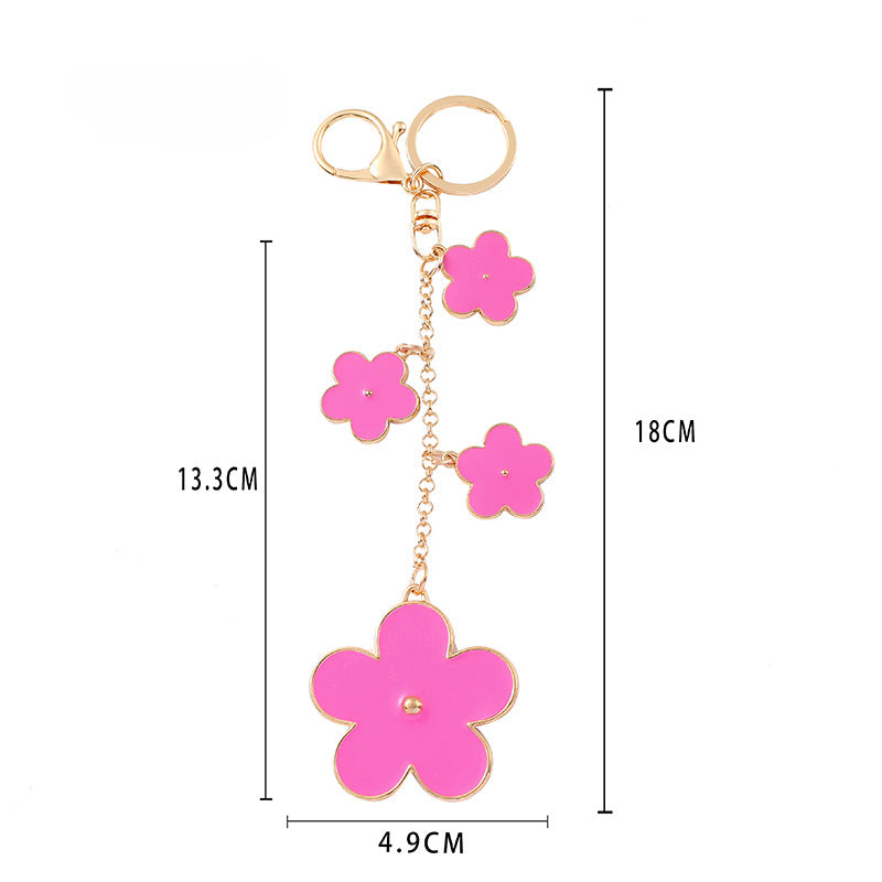 Wholesale Lucky Flower Keychain Cute Peach Metal Keychain ACC-KC-YuanFei019