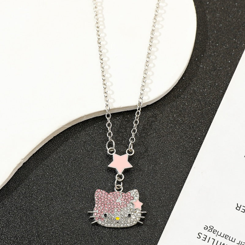 Wholesale Cartoon Cute Diamond Kitten Necklace ACCVIP-NE-Boshuo004