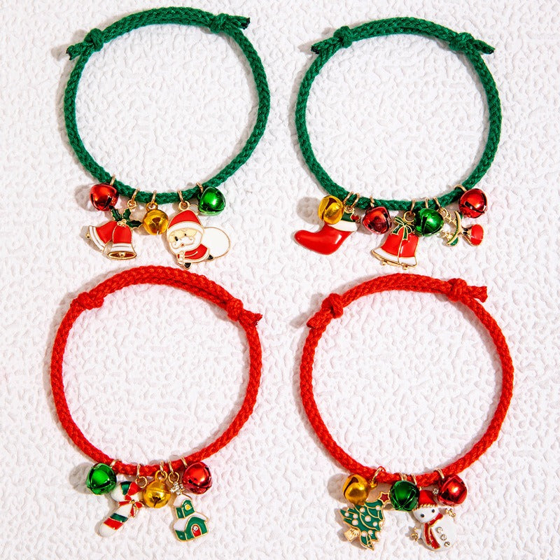 Wholesale Christmas Jewelry Cute Bell Elk Snowman Bracelet Set ACC-BT-YongGe007