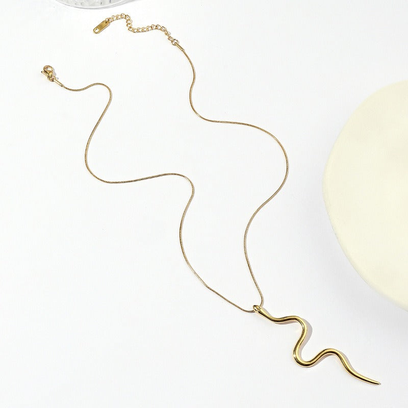 Wholesale Stainless Steel Fashion Oil Pressure Snake Necklaces ACC-NE-WangG001